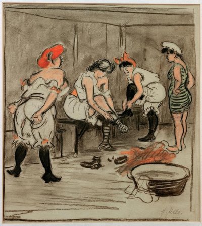 Four Women in the Dressing Room by Heinrich Zille