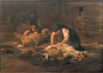 The Sheep Shearing by Heinrich von Zügel