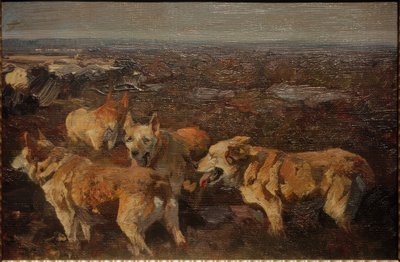 Dogs by Heinrich von Zügel