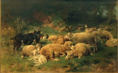 Resting Sheep at the Edge of the Forest by Heinrich von Zügel