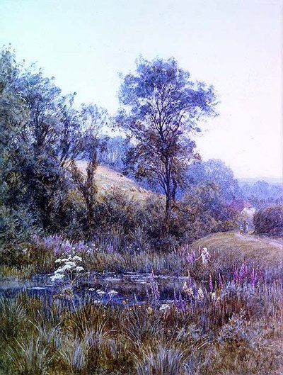 Picking Flowers by the Pond by Helen Allingham