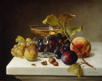 Still Life with Fruit and Champagne, 1869 by Helen Searle