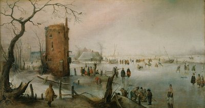 Skating Near a Town by Hendrick Avercamp