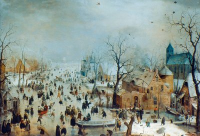 Winter Scene with Ice Skaters by Hendrick Avercamp