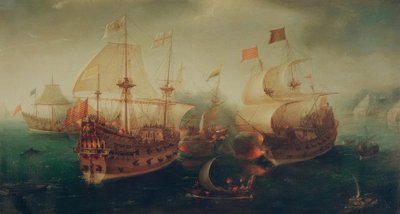 Naval Battle by Hendrick Cornelisz. Vroom