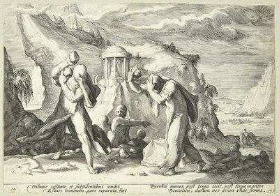 Deucalion and Pyrrha Repopulating the World by Hendrick Goltzius