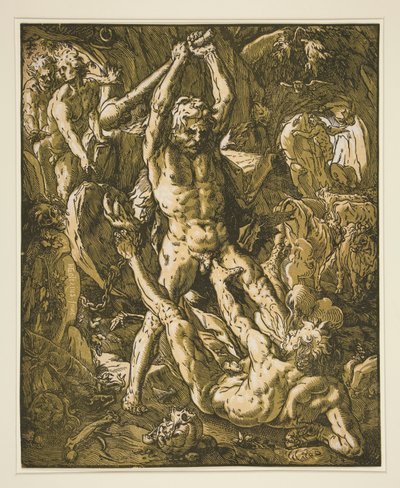 Hercules Killing Cacus by Hendrick Goltzius