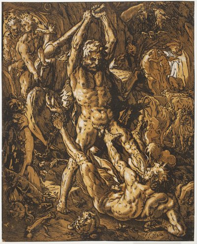 Hercules Killing Cacus by Hendrick Goltzius