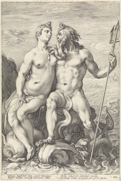 Neptune and Amphitrite (series title) by Hendrick Goltzius