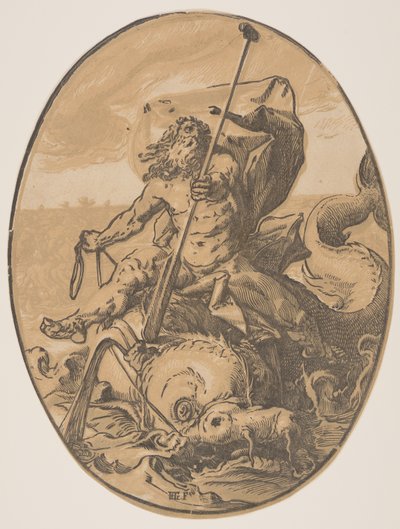 Oceanus, from The Deities by Hendrick Goltzius