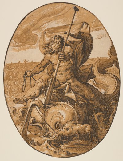 Oceanus, from The Deities by Hendrick Goltzius