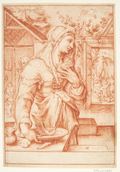 Sarah in the Kitchen by Hendrick Goltzius