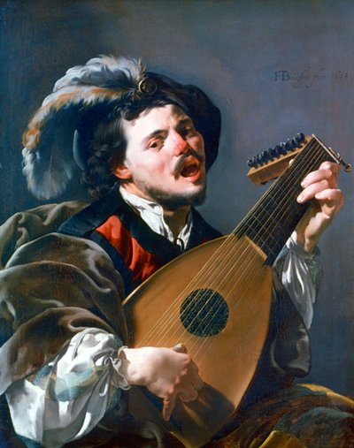 A Man Playing a Lute by Hendrick ter Brugghen