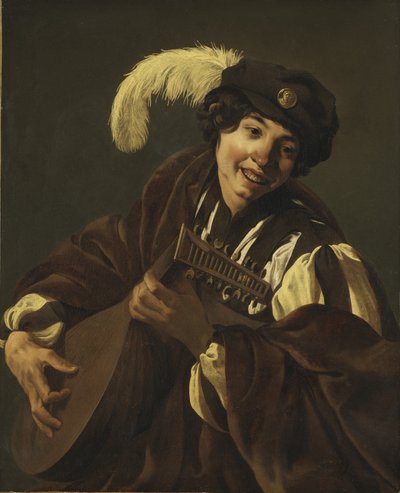 Boy Playing the Lute by Hendrick ter Brugghen