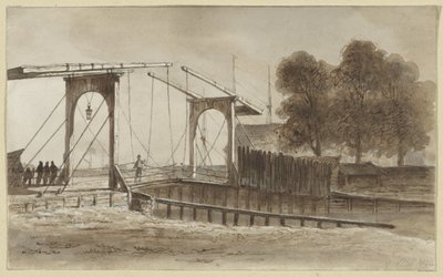 Drawbridge at Bikkerseiland in Amsterdam by Hendrik Abraham Klinkhamer
