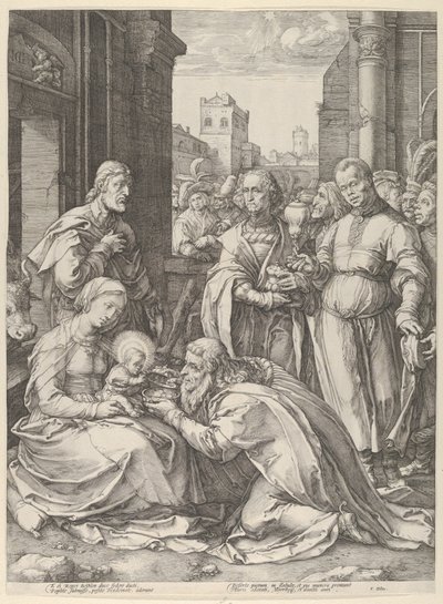Adoration of the Magi by Hendrik Goltzius
