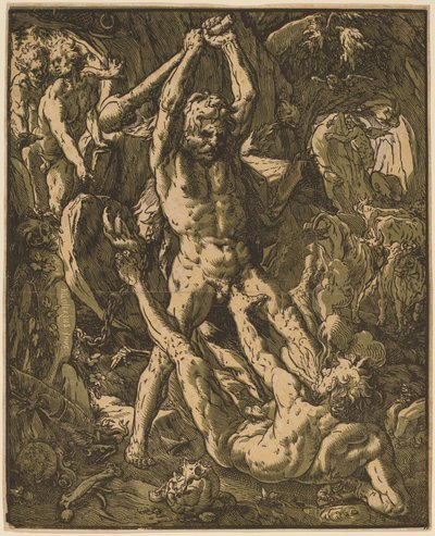 Hercules Killing Cacus by Hendrik Goltzius