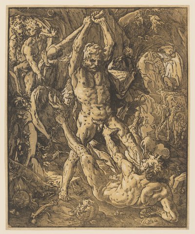 Hercules Killing Cacus by Hendrik Goltzius