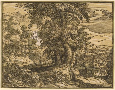 Landscape with a Shepherd Couple by Hendrik Goltzius