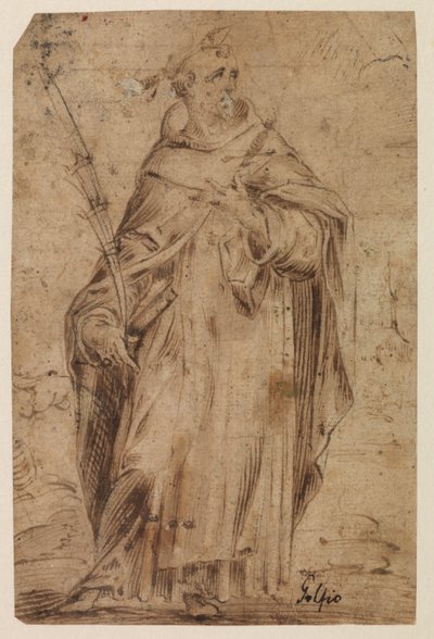 Saint Peter Martyr, recto, possibly 16th Century by Hendrik Goltzius