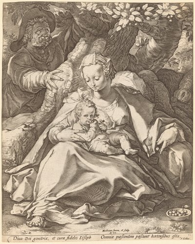 The Holy Family under a Cherry Tree by Hendrik Goltzius