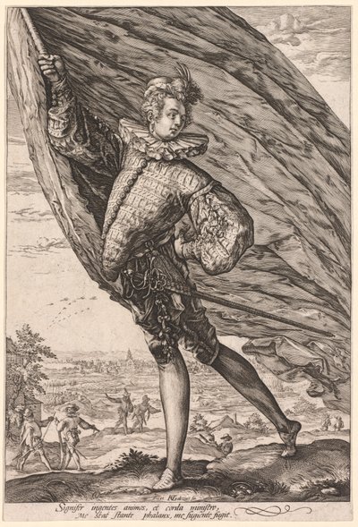 The Standard Bearer, Turned to Left, 1587 by Hendrik Goltzius