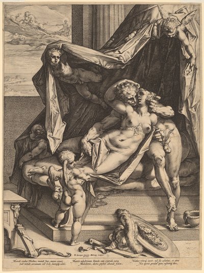 Mars and Venus by Hendrik Goltzius, after Bartholomaeus Spranger