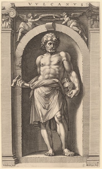 Vulcan by Hendrik Goltzius after Polidoro da Caravaggio