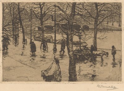 Canal in Rainy Weather by Hendrik Henrichs (signed by artist)