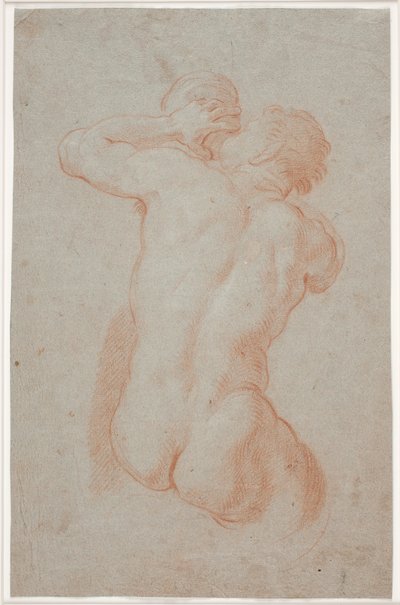 Triton Blowing a Conch Shell Seen from Behind by Hendrik Krock