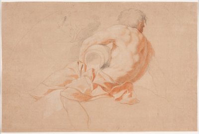 Seated River God Seen from the Back by Hendrik Krock
