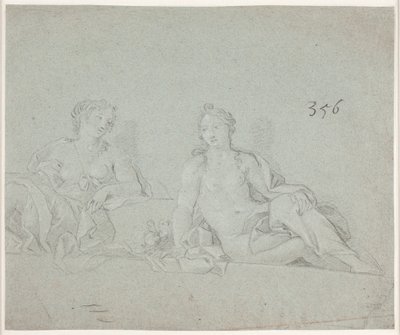 Two Seated Female Figures by Hendrik Krock