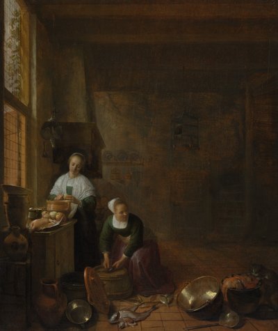 A Kitchen by Hendrik Martensz. Sorgh