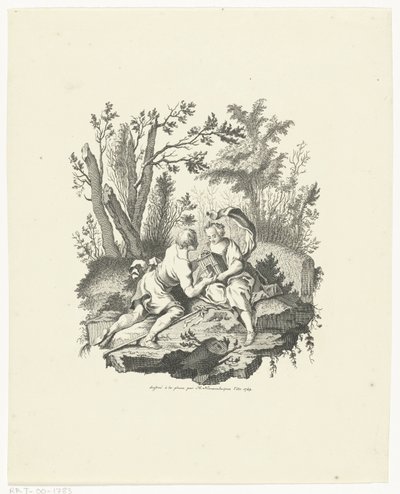 Shepherd and Shepherdess with Bird and Birdhouse by Hendrik Nieuwenhuysen