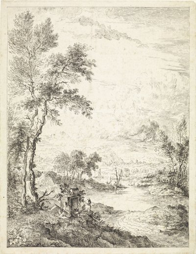 Landscape with a river by Hendrik Tavenier