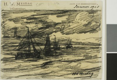 Ships at Sea by Hendrik Willem Mesdag