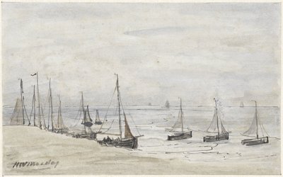 Fishing Boats on the Beach by Hendrik Willem Mesdag