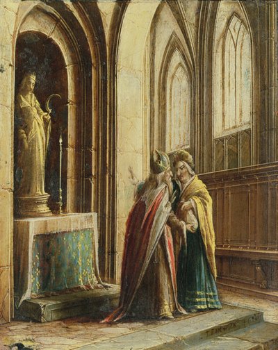 Two Figures in a Church by Hendrik the Younger Steenwyck