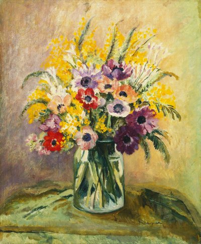 Anemones and Mimosas by Henri Charles Manguin