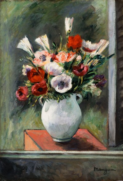 Anemones in a White Vase by Henri Charles Manguin