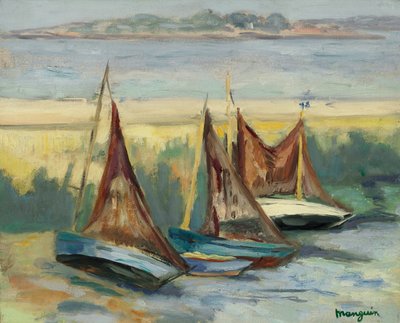 Sailboats at Low Tide by Henri Charles Manguin