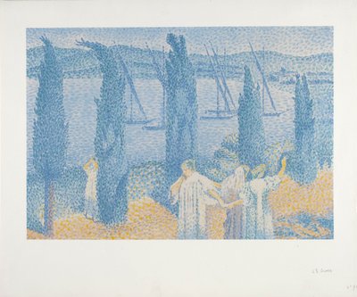 The Walk or The Cypresses by Henri Edmond Cross