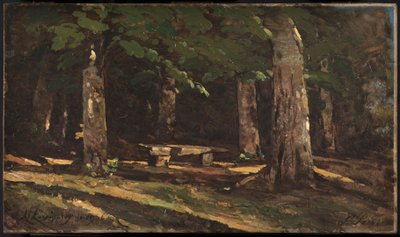 The bench by Henri Joseph Harpignies