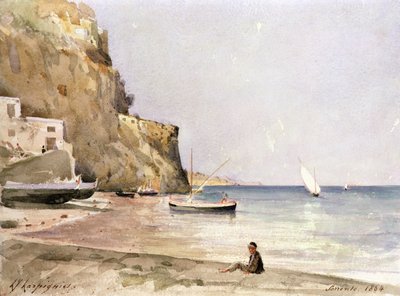 The Harbour of Sorrento by Henri Joseph Harpignies