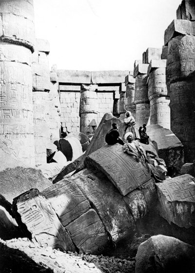 Temple interior, Karnak, Nubia, Egypt, 1887 by Georges Henri Bechard