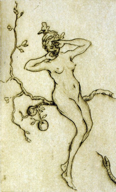 Nude woman waking up by Henri Boutet