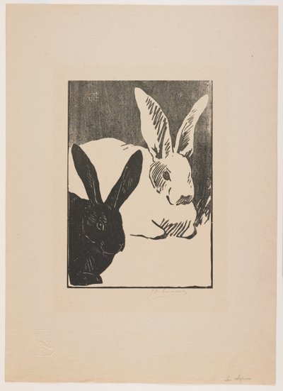Rabbits by Henri Charles Guérard