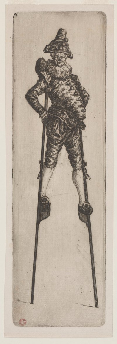 Punchinello on Stilts by Henri Charles Guérard