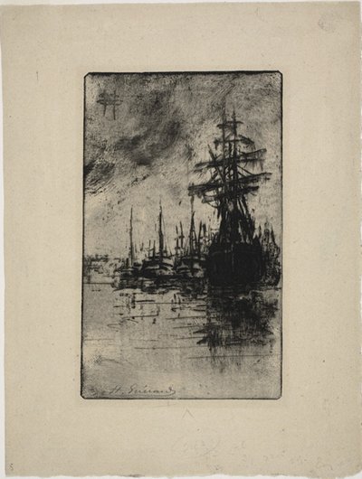 Sailboats on the Water by Henri Charles Guérard