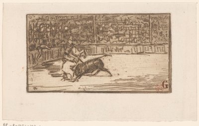 Bullfighter in an Arena by Henri Charles Guérard
